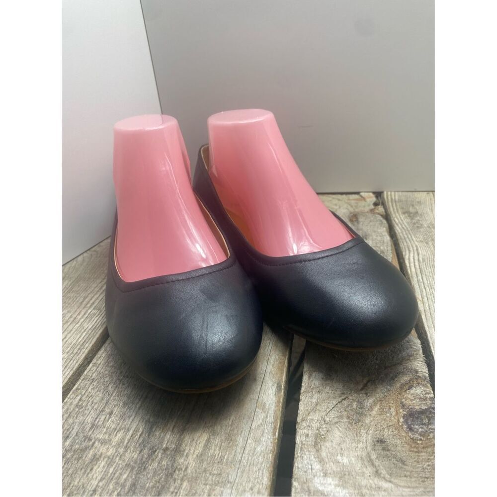 Lands’ End Women’s Black Ballet Flats Comfort Slip On Shoes Size 9.5 Work Casual